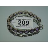 STERLING SILVER & AMETHYST BRACELET