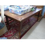 LARGE FRENCH RECTANGULAR FRUIT WOOD KITCHEN TABLE