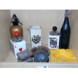 BAR ITEMS INCLUDING SODA SYPHON & BENSON & HEDGES ASHTRAY