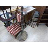 DROP LEAF TABLE, NURSING CHAIR & STANDARD LAMP