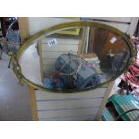 BRASS FRAMED MIRROR WITH BEVELLED GLASS