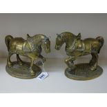 PAIR BRASS HORSES