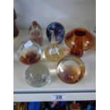 7 GLASS PAPERWEIGHTS