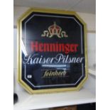 HENNINGER KAISER PILSNER PERSPEX SIGN 91 X 79 CMS