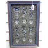 FRAMED COLLECTION OF DECORATIVE TIBETAN SPOONS