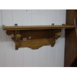 VINTAGE CARVED PINE KITCHEN SHELF