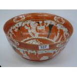 19th CENTURY JAPANESE KUTANI BOWL, DEPICTING SCHOLARS A/F