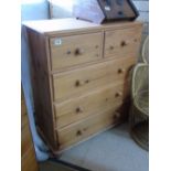 2 OVER 3 PINE CHEST OF DRAWERS