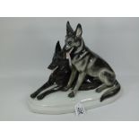 PORCELAIN FIGURE OF ALSATIAN DOGS