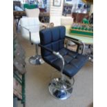 PAIR OF BLACK & WHITE BAR STOOLS