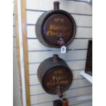 2 WALL MOUNTED DISPLAY WINE BARRELS