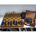 2 BOXED CHESS SETS & BOARD