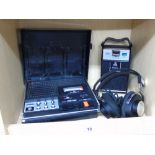 HITACHI CASSETTE PLAYER & SONY DR 5A HEADPHONES