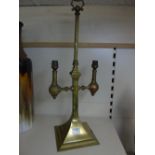 BRASS 2 BRANCH TABLE LAMP 60CMS