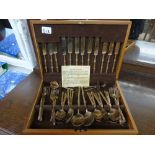 BOXED SET OF BRONZED TABLEWARE (CUTLERY)