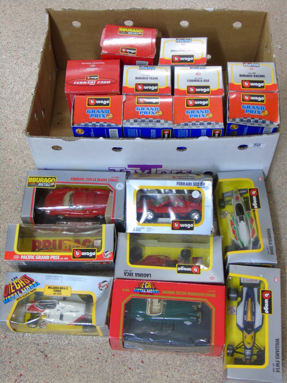 BOXED BURAGO FORMULA ONE CARS