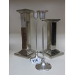 4 CHROME CANDLE HOLDERS