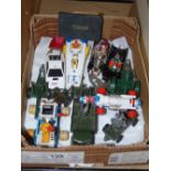 BOX OF VEHICLES INCLUDING BATMAN, BUCK ROGERS & CORGI 007