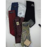 5 VINTAGE SILK TIES INCLUDING, LIBERTY, GIANFRANCO FERRE, CHARLES JOURDAN, CELINE & FENDI