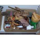 BOX OF ASSORTED MAINLY WOODEN ITEMS