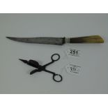 HORN HANDLED KNIFE & CANDLE WICK TRIMMER