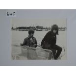 RINGO STARR WITH HIS WIFE MAUREEN GETTING OFF A BOAT AT LITTLEHAMPTON HARBOUR SUSSEX 1965