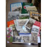 SUSSEX RELATED BOOKS & QUANTITY OF POSTCARDS