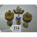 MILITARY BADGES + OTHERS INCLUDING ROYAL ENGINEERS SWEETHEART BROOCH