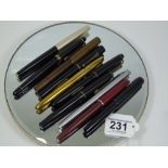 QUANTITY OF 1980s PENS INCLUDING BURNHAM + GOLD NIBS, ALL UNTESTED