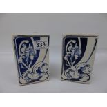 PAIR OF ART NOUVEAU STYLE CERAMIC BOOKENDS / GARNITURES