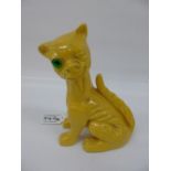 ALLER VALE GRINING POTTERY CAT c1900 16 CMS A/F