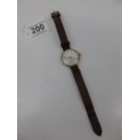 SWISS MADE 9 CT GOLD GENTS WATCH