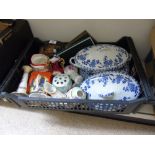 MIXED CERAMICS INCLUDING WOOD & SON BLUE & WHITE ITEMS