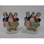 PAIR OF STAFFORDSHIRE FLATBACK FIGURES