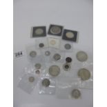 QUANTITY OF SILVER COINS INCLUDING 1890 MORGAN DOLLAR