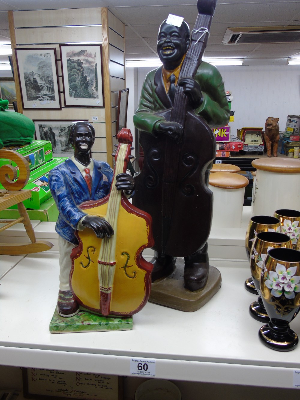 2 CERAMIC FIGURES OF JAZZ MUSICIANS