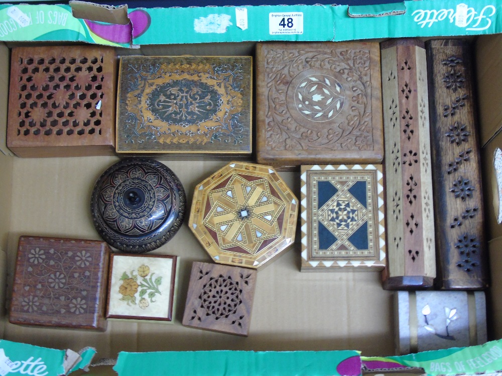 QUANTITY OF JEWELLERY BOXES MAINLY INLAID