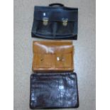 3 LEATHER BRIEFCASES