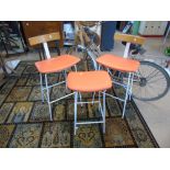 3 X MID 20TH CENTURY KITCHEN STOOLS BY KANDYA MATCHED PAIR PLUS ONE OTHER