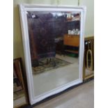 LARGE WHITE FRAMED MIRROR 108CM X 138CM