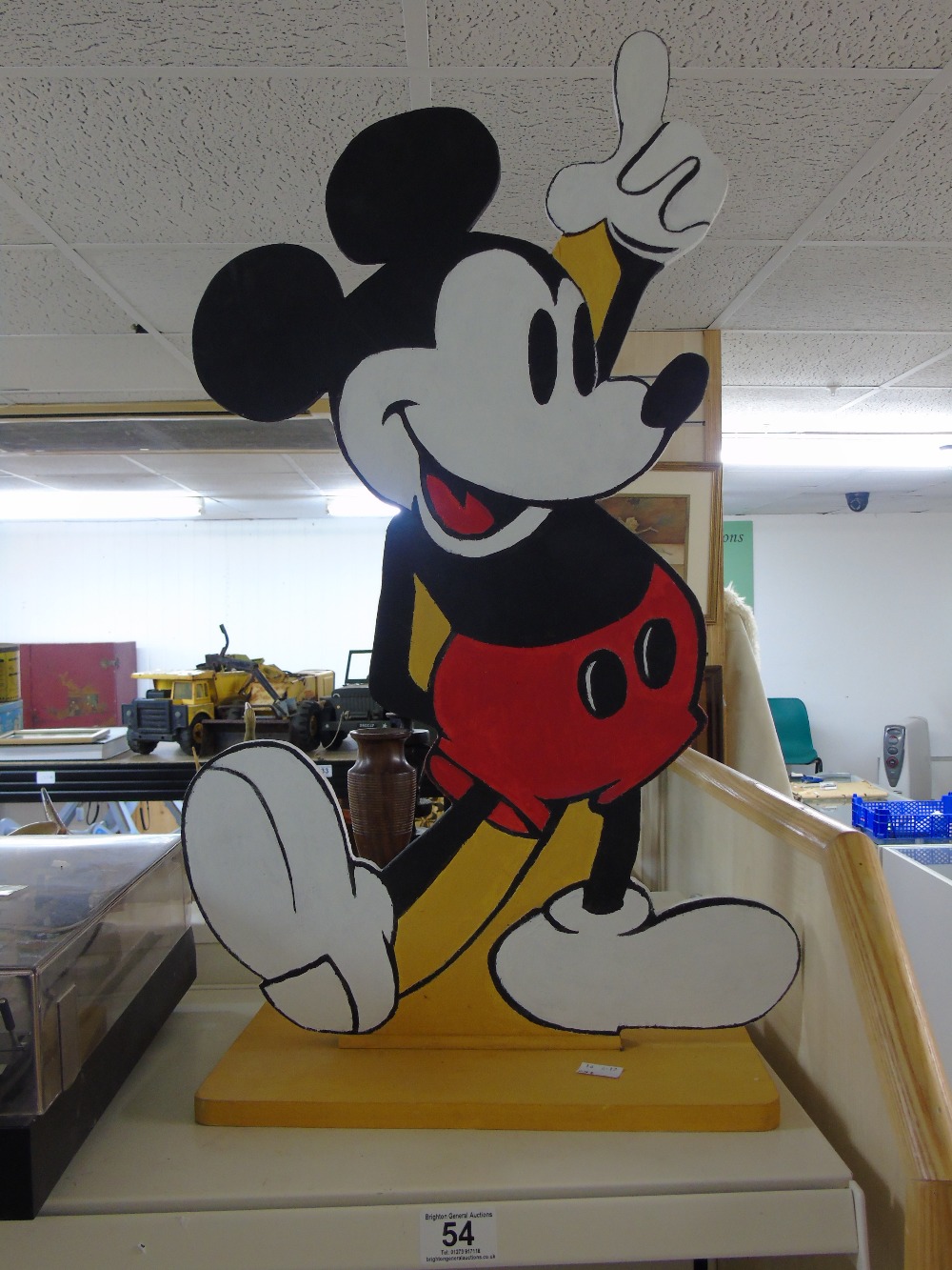 WOODEN MICKY MOUSE STANDING DISPLAY