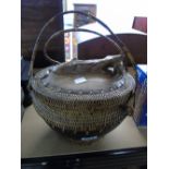 WOVEN AFRICAN WOODEN BASKET