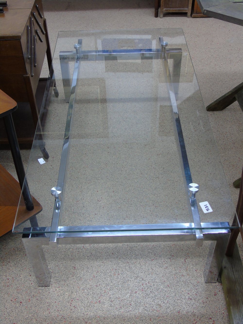 CLASSIC CHROME AND GLASS COFFEE TABLE