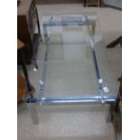 CLASSIC CHROME AND GLASS COFFEE TABLE