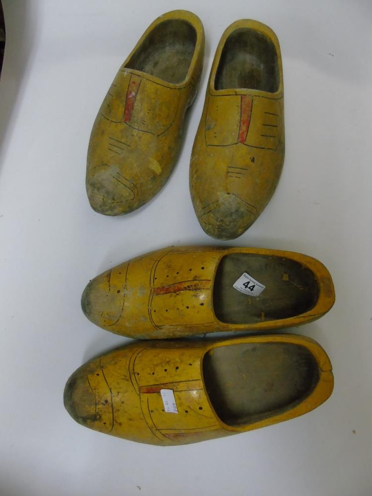 2 PAIRS OF WOODEN CLOGS