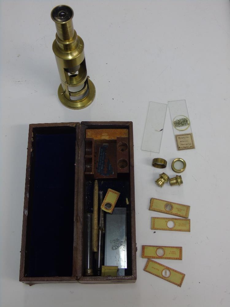 ANTIQUE BOXED DRUM MICROSCOPE - Image 3 of 5