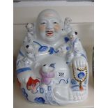 LARGE CERAMIC LAUGHING BUDDHA 40CMS