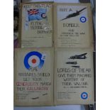 4 X WW11 HOME MADE POSTERS FOR THE VILLAGE BOMBER FUND