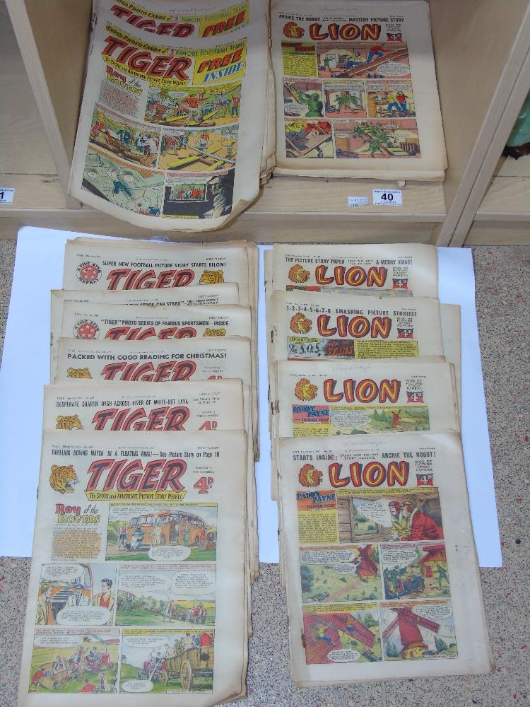 QUANTITY OF 1950s LION & TIGER COMICS 40 COMICS OF EACH