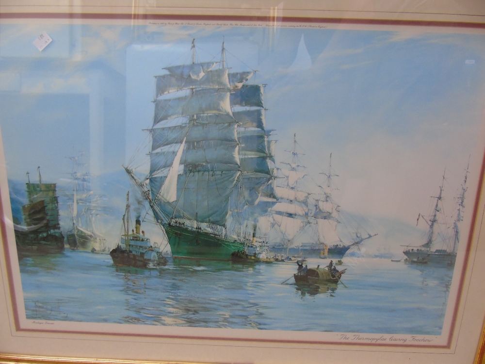 2 X SEAFARING PRINTS BY MONTAQUE DAWSON & VICTOR ELFORD IN GILT FRAMES 98CM X 73CM - Image 2 of 6